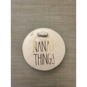 Rae Dunn Artisan Collection Nanas Things White Porcelain Gold Trinket Box Vanity